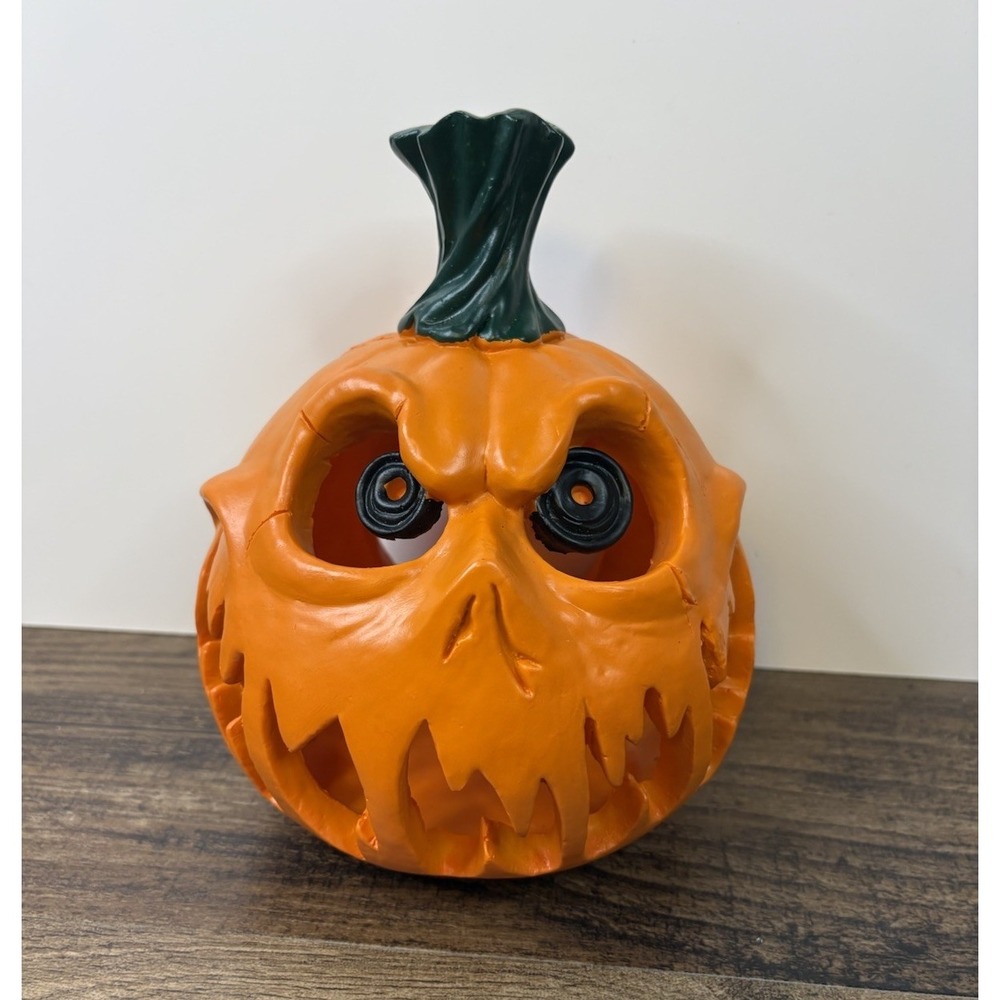 Spooky Halloween 8" Pumpkin Candle Light Holder Decoration Jack-o-lantern